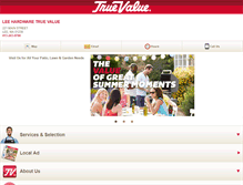 Tablet Screenshot of leehardware.com